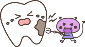 虫歯菌が歯を侵食